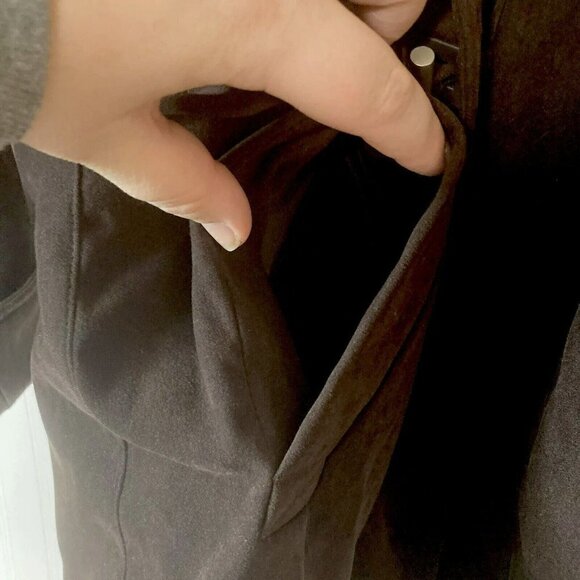 Fleet Street Women’s Faux Suede Toggle Button Zip Front Chocolate Brown Jacket-S - Picture 6 of 16